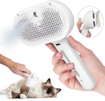 Transform Grooming Time with Our 3-in-1 Electric Steam Brush for Cats and Dogs – Effortless Massaging and Hair Removal!