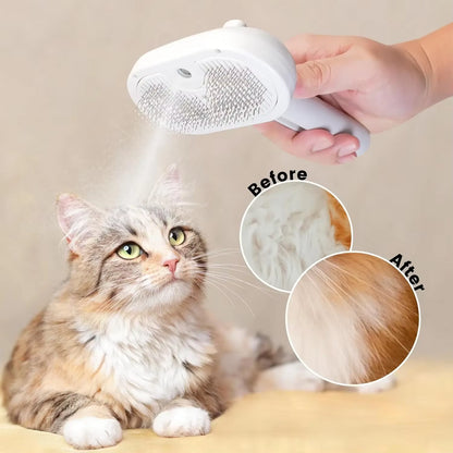 Transform Grooming Time with Our 3-in-1 Electric Steam Brush for Cats and Dogs – Effortless Massaging and Hair Removal!